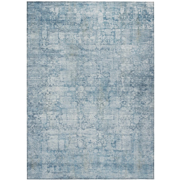 HomeRoots 10' Blue & Ivory Abstract Washable Area Rug - Durable, Stylish Indoor/Outdoor Decor for Any Space 620268