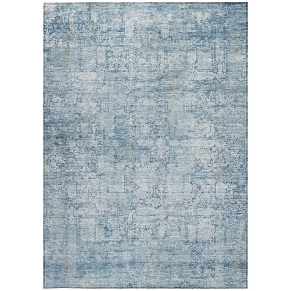 HomeRoots 10' Blue & Ivory Abstract Washable Area Rug - Durable, Stylish Indoor/Outdoor Decor for Any Space 620268