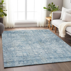 HomeRoots 10' Blue & Ivory Abstract Washable Area Rug - Durable, Stylish Indoor/Outdoor Decor for Any Space 620268