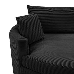 English Elm Oversized Double Chaise Lounge Sofa Bed With Usb Ports - Stylish Corduroy Comfort For Living Room N719S002160B-GIGA