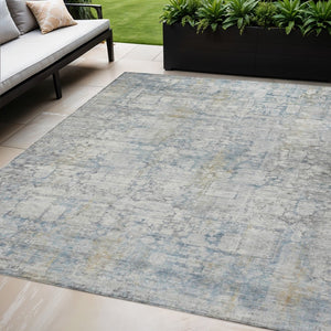 HomeRoots 5' X 8' Abstract Linen and Ivory Area Rug - Washable, Durable, Indoor/Outdoor, Modern Style for Any Space 620276