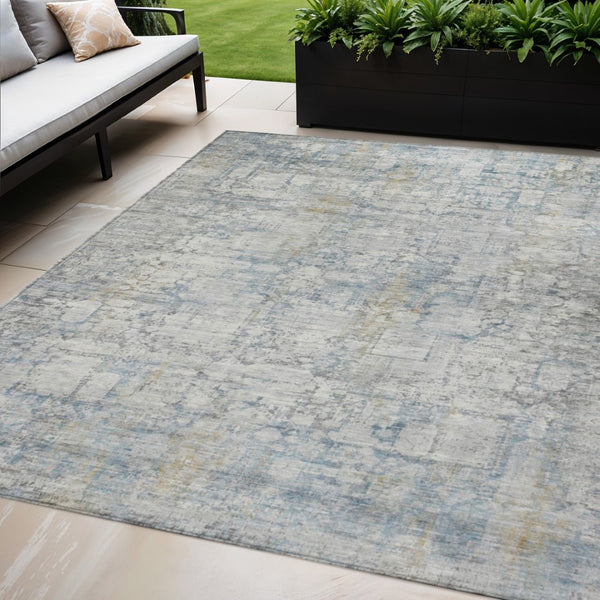 HomeRoots 5' X 8' Abstract Linen and Ivory Area Rug - Washable, Durable, Indoor/Outdoor, Modern Style for Any Space 620276