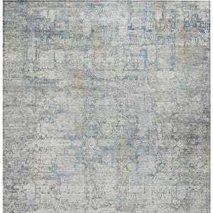 HomeRoots 9' X 12' Abstract Linen and Ivory Washable Area Rug - Stylish Indoor/Outdoor Durable Design for All Spaces 620279