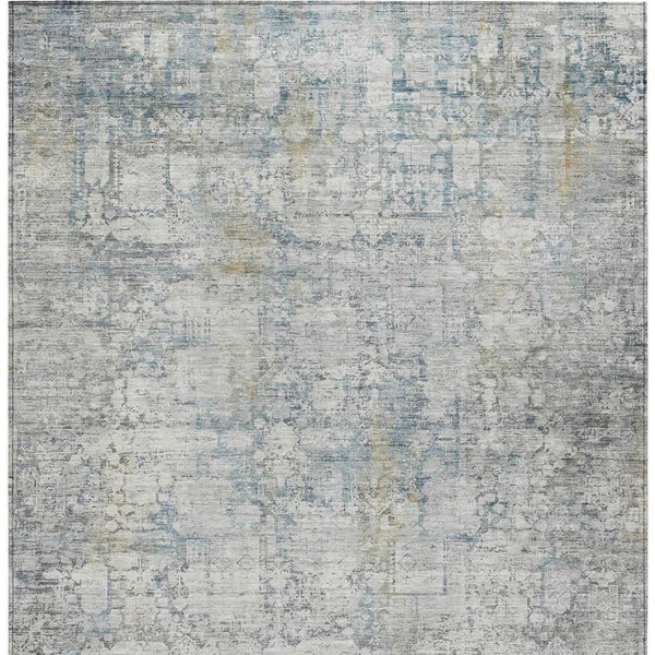 HomeRoots 9' X 12' Abstract Linen and Ivory Washable Area Rug - Stylish Indoor/Outdoor Durable Design for All Spaces 620279