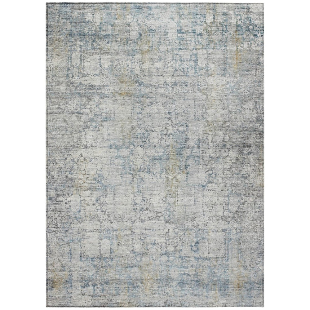 HomeRoots 9' X 12' Abstract Linen and Ivory Washable Area Rug - Stylish Indoor/Outdoor Durable Design for All Spaces 620279