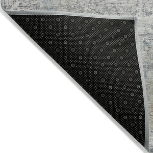 HomeRoots 9' X 12' Abstract Linen and Ivory Washable Area Rug - Stylish Indoor/Outdoor Durable Design for All Spaces 620279