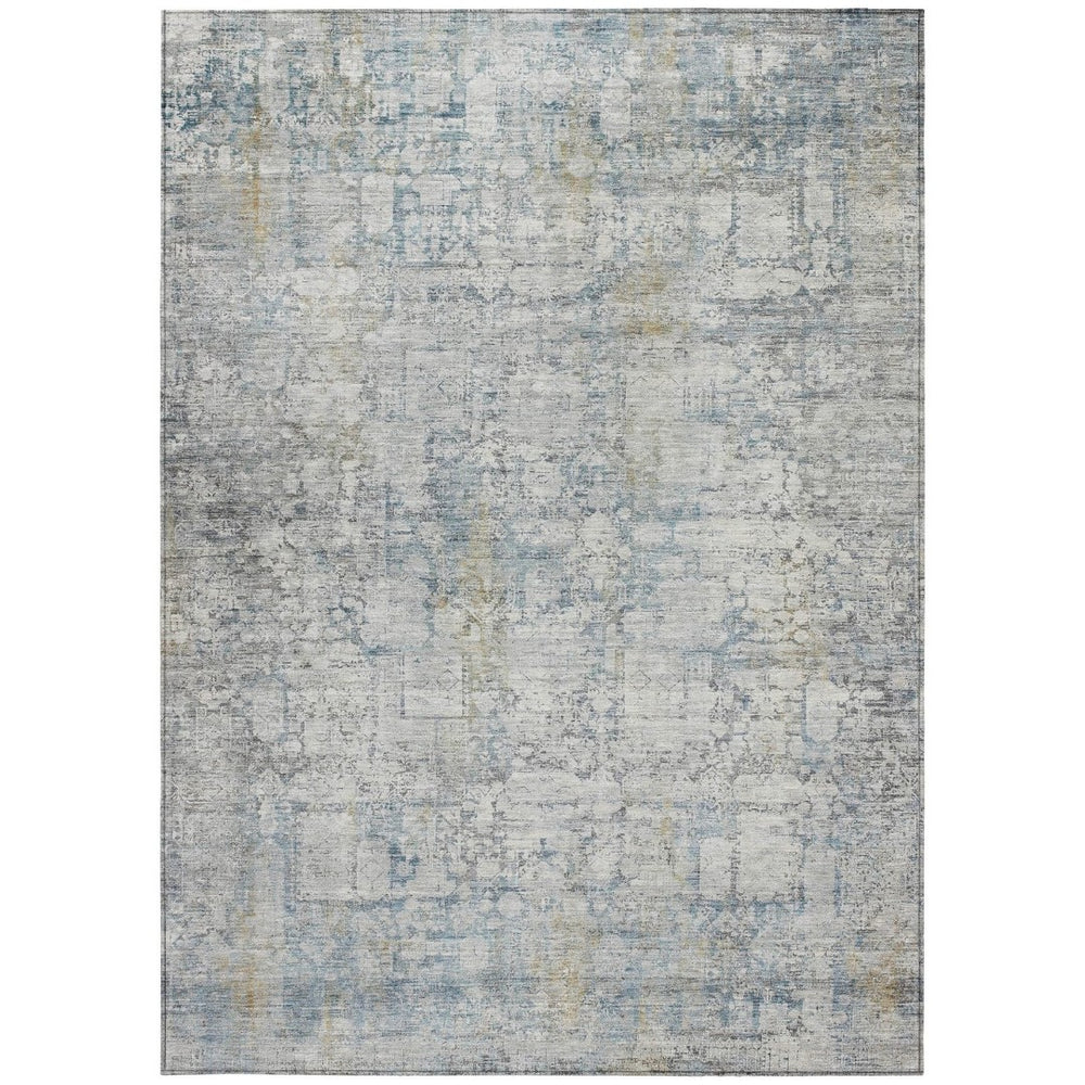 HomeRoots 10' X 14' Stylish Linen and Ivory Abstract Washable Rug for Indoor and Outdoor Use - Durable & Versatile 620280