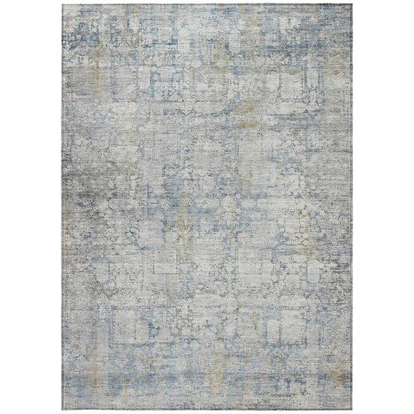 HomeRoots 10' X 14' Stylish Linen and Ivory Abstract Washable Rug for Indoor and Outdoor Use - Durable & Versatile 620280