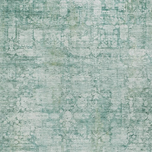 HomeRoots 8' X 10' Teal Blue & Ivory Abstract Area Rug - Stylish, Durable, Washable for Indoor & Outdoor Use! 620284