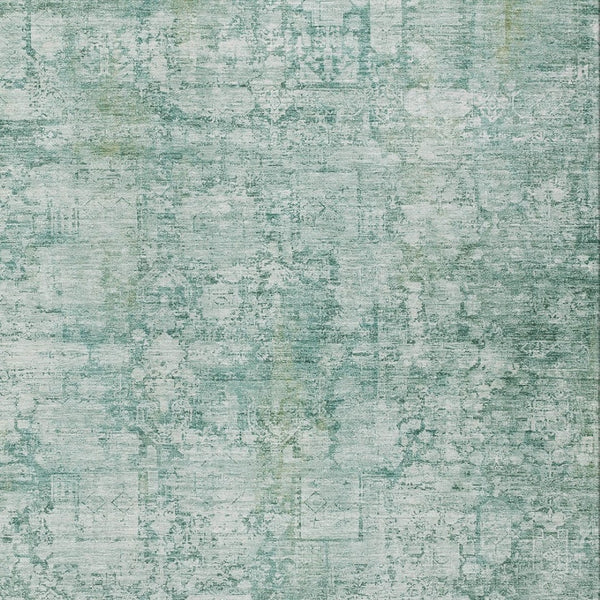 HomeRoots 10' Teal Blue and Ivory Abstract Area Rug – Stylish, Washable, Indoor/Outdoor, Stain-Resistant Design 620286