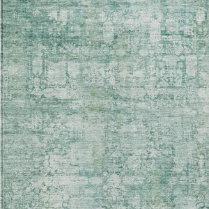 HomeRoots 10' Teal Blue and Ivory Abstract Area Rug – Stylish, Washable, Indoor/Outdoor, Stain-Resistant Design 620286