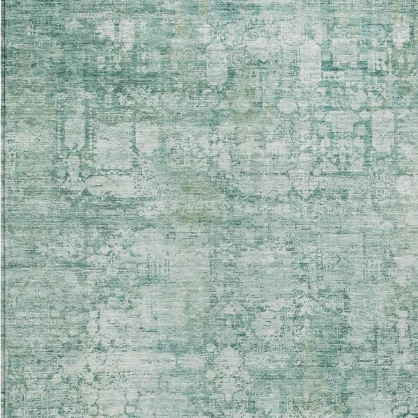 HomeRoots 10' Teal Blue and Ivory Abstract Area Rug – Stylish, Washable, Indoor/Outdoor, Stain-Resistant Design 620286