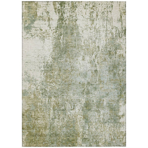 HomeRoots 5' X 8' Artichoke Green Abstract Area Rug - Stylish, Washable, Stain-Resistant for Indoor & Outdoor Use 620288