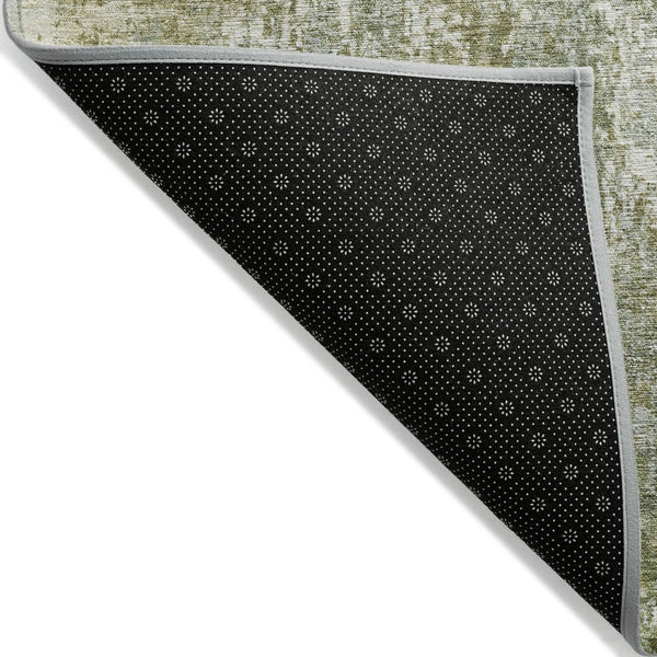 HomeRoots 5' X 8' Artichoke Green Abstract Area Rug - Stylish, Washable, Stain-Resistant for Indoor & Outdoor Use 620288
