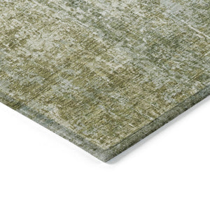 HomeRoots 5' X 8' Artichoke Green Abstract Area Rug - Stylish, Washable, Stain-Resistant for Indoor & Outdoor Use 620288