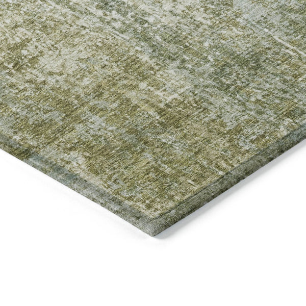 HomeRoots 5' X 8' Artichoke Green Abstract Area Rug - Stylish, Washable, Stain-Resistant for Indoor & Outdoor Use 620288
