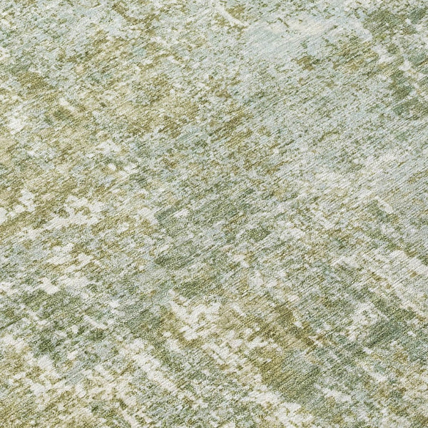 HomeRoots 5' X 8' Artichoke Green Abstract Area Rug - Stylish, Washable, Stain-Resistant for Indoor & Outdoor Use 620288