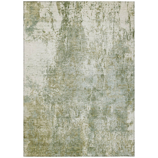 HomeRoots 9' X 12' Artichoke Green Abstract Washable Indoor Outdoor Rug – Durable, Stylish, and Versatile Décor! 620291