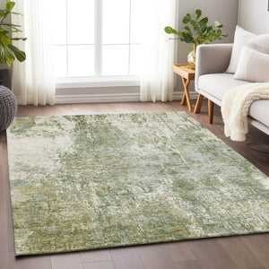 HomeRoots 9' X 12' Artichoke Green Abstract Washable Indoor Outdoor Rug – Durable, Stylish, and Versatile Décor! 620291