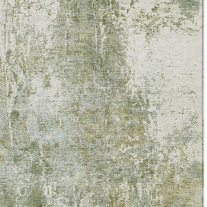 HomeRoots 10' X 14' Artichoke Green Abstract Washable Area Rug - Indoor/Outdoor Durable Style for High-Traffic Spaces 620292