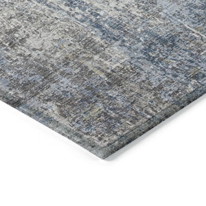 HomeRoots 5' X 8' Blue and Ivory Abstract Area Rug - Stylish, Washable, Durable for Indoor & Outdoor Use 620300