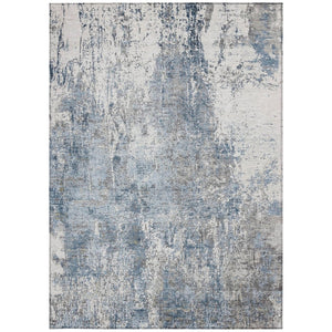 HomeRoots 10' Blue and Ivory Abstract Washable Area Rug - Durable Indoor/Outdoor Design for Modern Spaces 620304