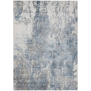 HomeRoots 10' Blue and Ivory Abstract Washable Area Rug - Durable Indoor/Outdoor Design for Modern Spaces 620304