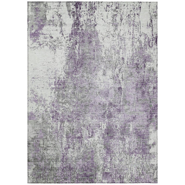 HomeRoots 5' X 8' Plum Abstract Indoor Outdoor Area Rug - Stylish, Washable, Durable, Perfect for High-Traffic Spaces 620306