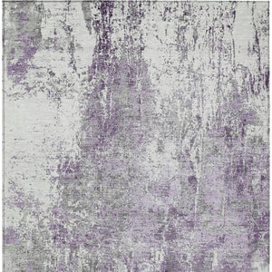 HomeRoots 5' X 8' Plum Abstract Indoor Outdoor Area Rug - Stylish, Washable, Durable, Perfect for High-Traffic Spaces 620306