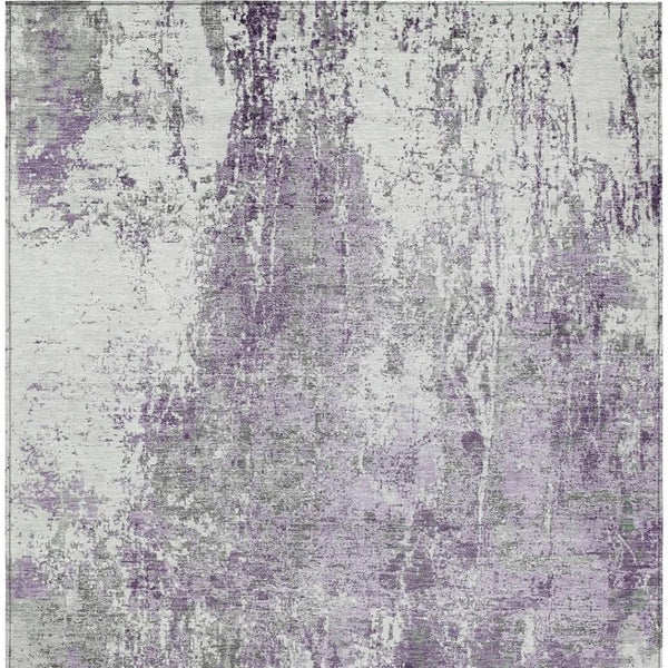 HomeRoots 5' X 8' Plum Abstract Indoor Outdoor Area Rug - Stylish, Washable, Durable, Perfect for High-Traffic Spaces 620306