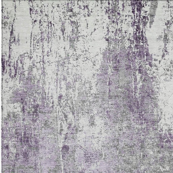 HomeRoots 9' X 12' Stylish Plum and Ivory Abstract Rug – Durable, Washable for Indoor & Outdoor Spaces! 620309