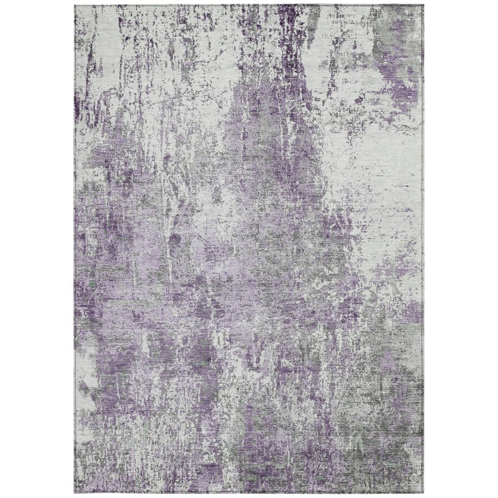 HomeRoots 9' X 12' Stylish Plum and Ivory Abstract Rug – Durable, Washable for Indoor & Outdoor Spaces! 620309