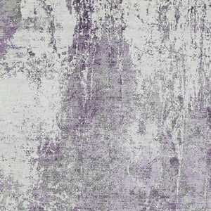 HomeRoots 10' Modern Abstract Plum and Ivory Washable Area Rug - Indoor/Outdoor Durable, Stylish, and Easy-Care 620310