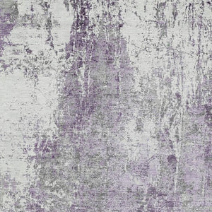 HomeRoots 10' Modern Abstract Plum and Ivory Washable Area Rug - Indoor/Outdoor Durable, Stylish, and Easy-Care 620310