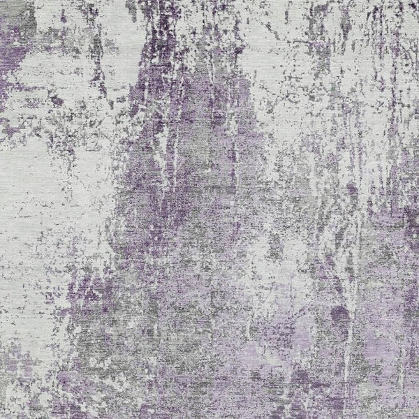 HomeRoots 10' Modern Abstract Plum and Ivory Washable Area Rug - Indoor/Outdoor Durable, Stylish, and Easy-Care 620310
