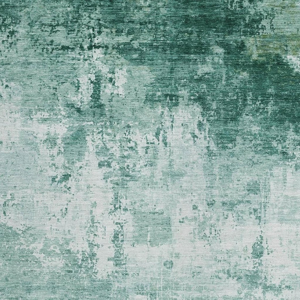 HomeRoots 9' X 12' Aqua Abstract Indoor Outdoor Area Rug - Stylish, Durable, Machine Washable, Pet Friendly! 620315