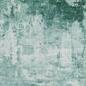 HomeRoots 10' Aqua & Ivory Abstract Washable Area Rug - Modern Indoor/Outdoor Design for High-Traffic Zones 620316