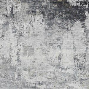 HomeRoots 5' X 8' Gray And Ivory Abstract Rug - Stylish, Washable, Stain-Resistant for Indoor & Outdoor Use 620330