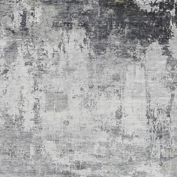 HomeRoots 5' X 8' Gray And Ivory Abstract Rug - Stylish, Washable, Stain-Resistant for Indoor & Outdoor Use 620330