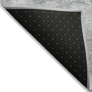 HomeRoots 10' Gray and Ivory Abstract Washable Area Rug – Stylish, Durable Design for Indoor and Outdoor Use 620334