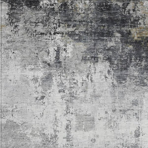 HomeRoots 10' Gray and Ivory Abstract Washable Area Rug – Stylish, Durable Design for Indoor and Outdoor Use 620334
