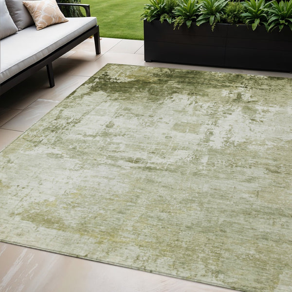 HomeRoots 5' X 8' Sage Abstract Washable Area Rug – Durable, Stylish for Indoor/Outdoor Use, Easy to Clean! 620336