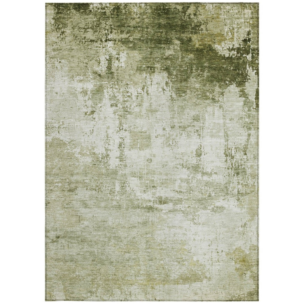 HomeRoots 5' X 8' Sage Abstract Washable Area Rug – Durable, Stylish for Indoor/Outdoor Use, Easy to Clean! 620336