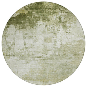 HomeRoots 8' Sage and Ivory Round Area Rug - Modern Abstract Design, Washable, Indoor/Outdoor, Durable & Stylish 620337