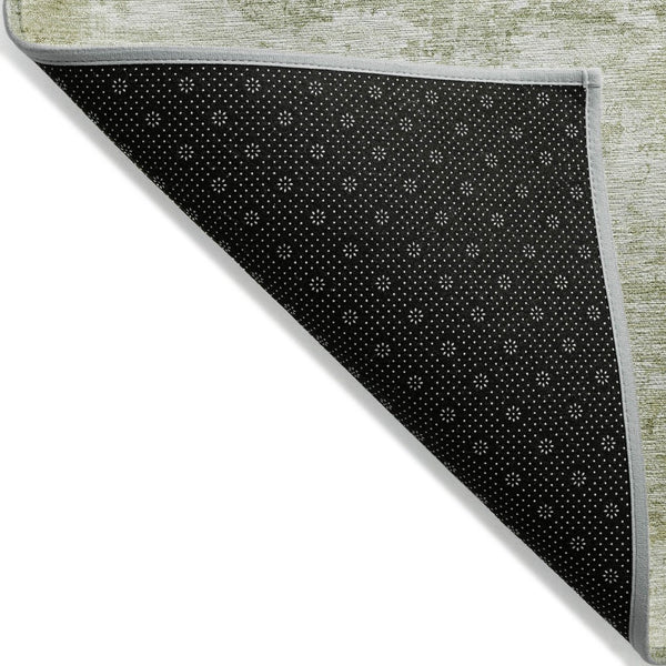 HomeRoots 8' Sage and Ivory Round Area Rug - Modern Abstract Design, Washable, Indoor/Outdoor, Durable & Stylish 620337
