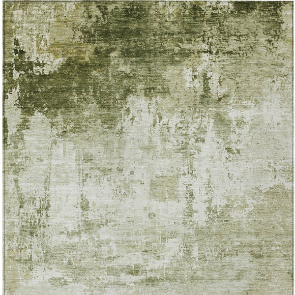 HomeRoots 9' X 12' Sage and Ivory Abstract Area Rug - Stylish, Washable Indoor/Outdoor Design for Versatile Spaces 620339