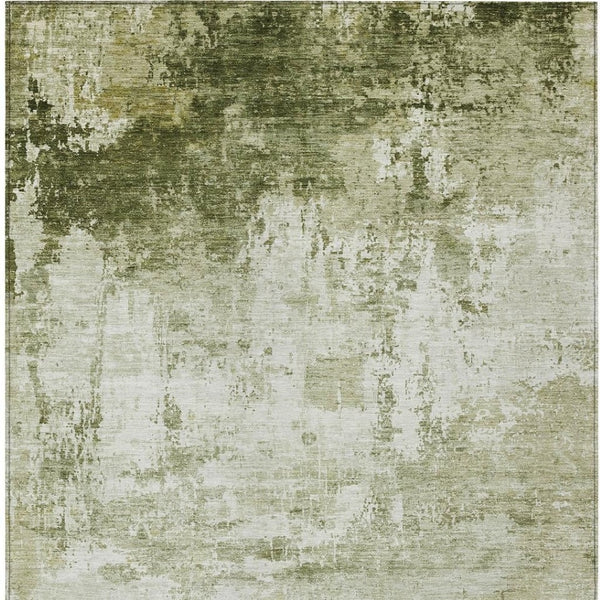 HomeRoots 9' X 12' Sage and Ivory Abstract Area Rug - Stylish, Washable Indoor/Outdoor Design for Versatile Spaces 620339