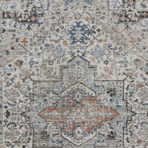 HomeRoots 8' X 10' Elegant Floral Medallion Indoor Outdoor Area Rug – Durable, Washable & Stylish for Any Space 620356