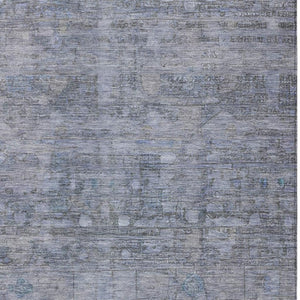 HomeRoots 5' Stylish Blue and Gray Geometric Washable Area Rug for Indoor & Outdoor Use - Durable & Versatile 620366