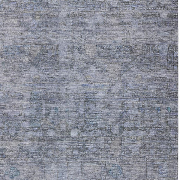 HomeRoots 5' Stylish Blue and Gray Geometric Washable Area Rug for Indoor & Outdoor Use - Durable & Versatile 620366